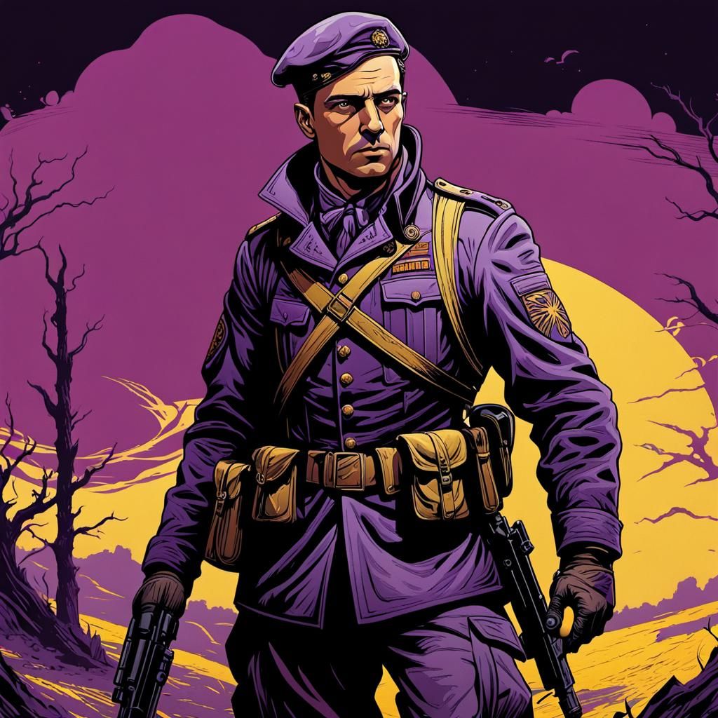 WW2 German Soldier in Dark Fantasy Art Nouveau