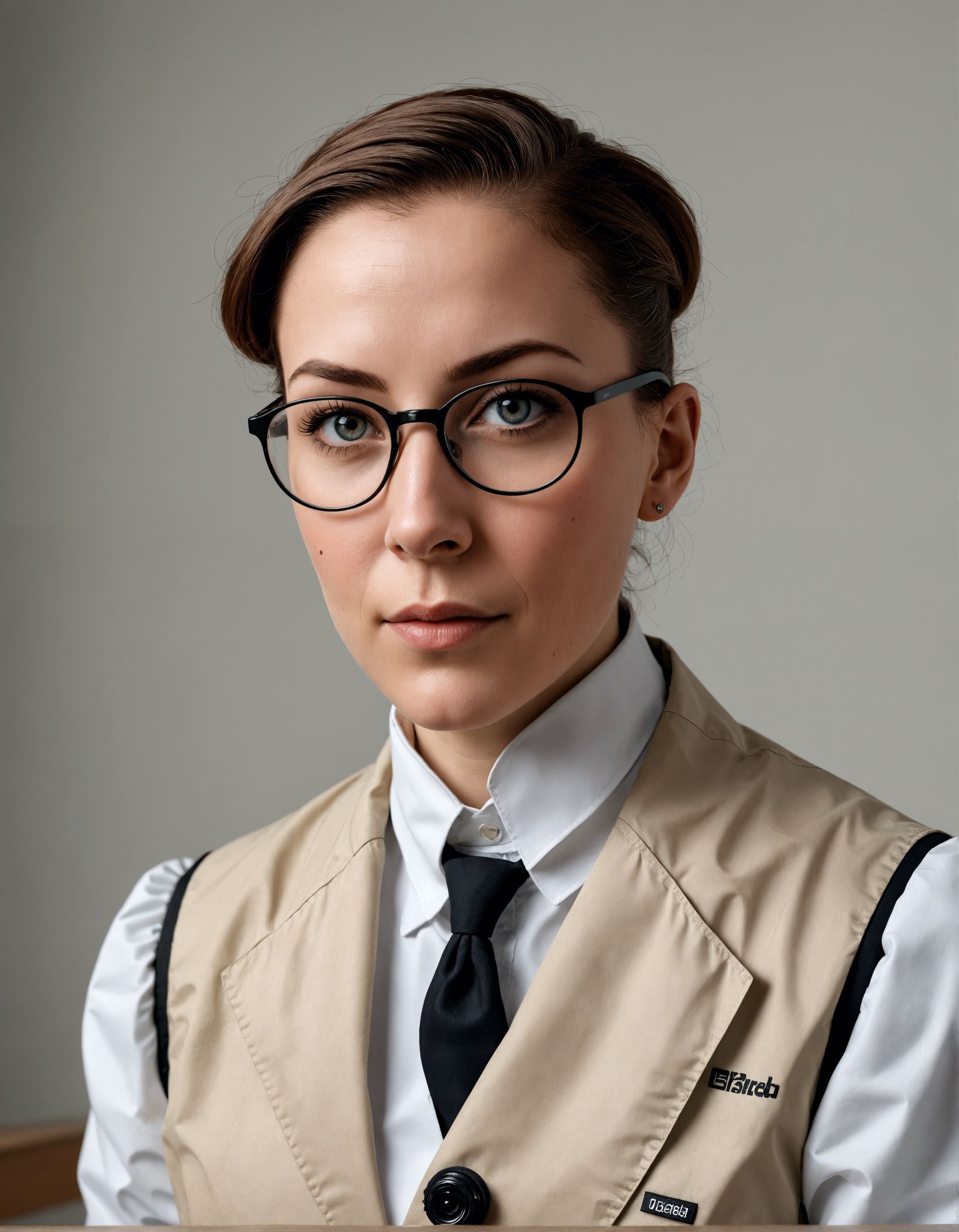 Academic Portrait with Round Hornrims in Realism Style