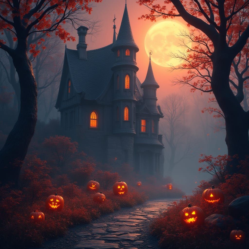Fantastical Halloween Splash Screen Matte Painting