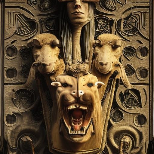 Evil Pharaoh Dominates Sheep in Sci-Fi Universe