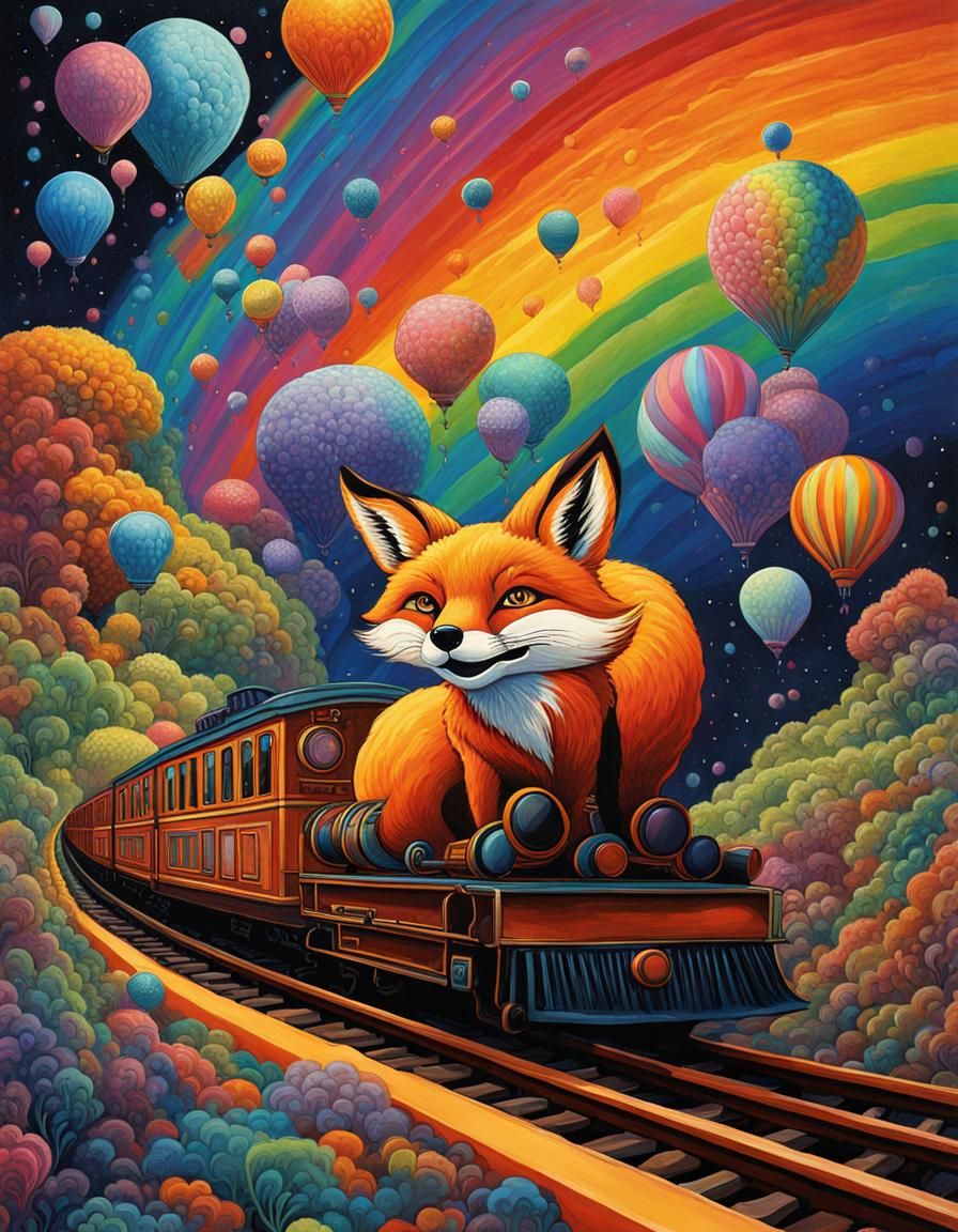 Intricate Fox Image with Volumetric Lighting