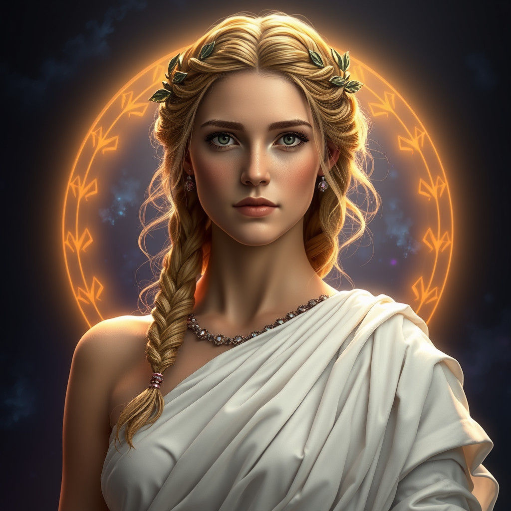 Elegant Roman Princess Portrait in Art Nouveau Style