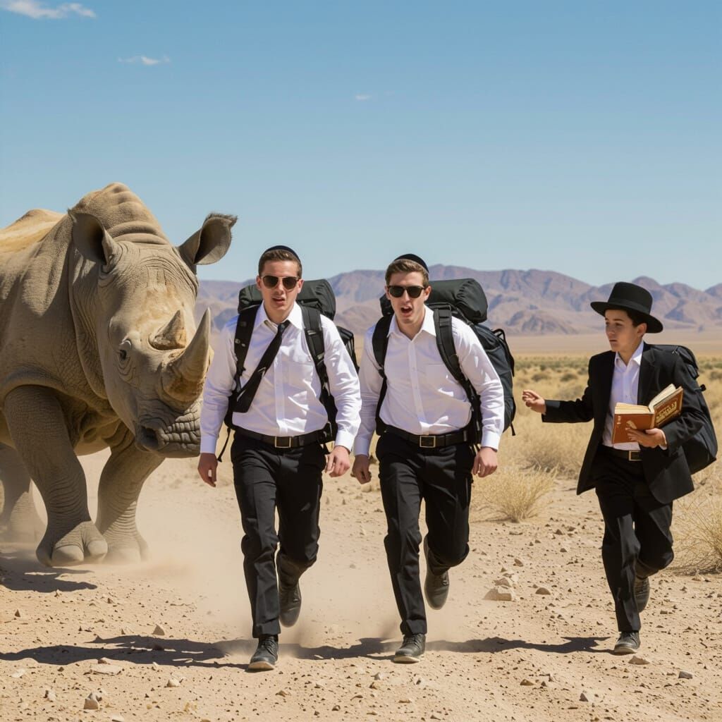 Desert Rescue: Yeshiva Student Saves Man from Rhinoceros