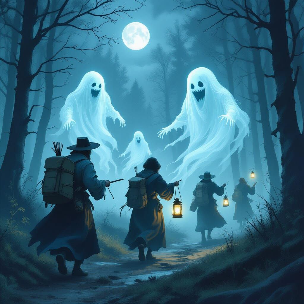 Ghost Hunt in Misty Forest: Gothic Romanticism