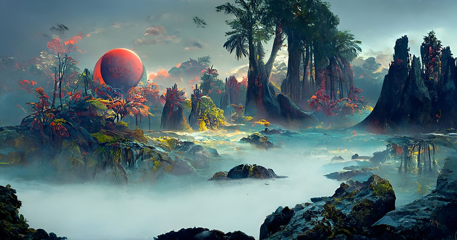 Alien Tropical Island: Sci-Fi Fantasy Concept Art