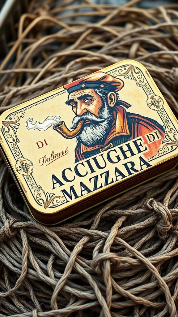 Vintage Anchovy Box Label in Casaro Style
