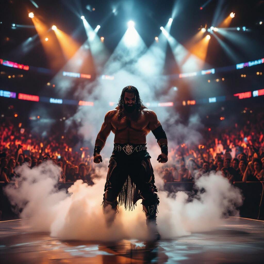 Wrestler Entrance in Flashing Lights