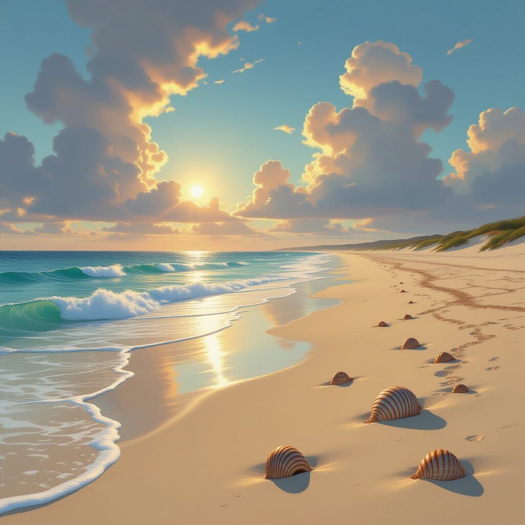 Tranquil Beach Scene Inspired by Hollywood Matte Paintings