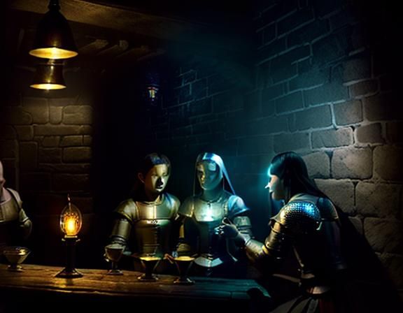 Medieval Tavern Barkeep in Moody Candlelight