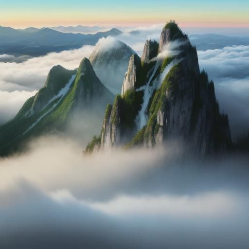 Watercolor Mountain View: Person Reaching for the Sky