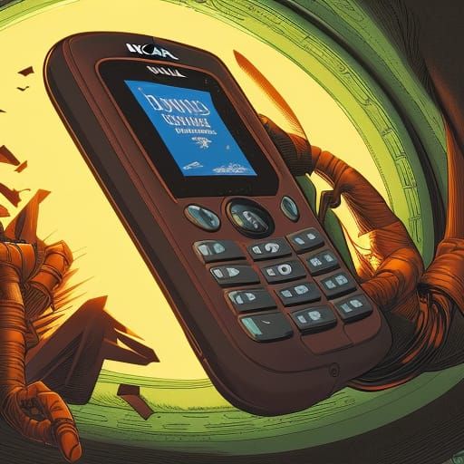 Nokia Phone in Comic Book Art Style
