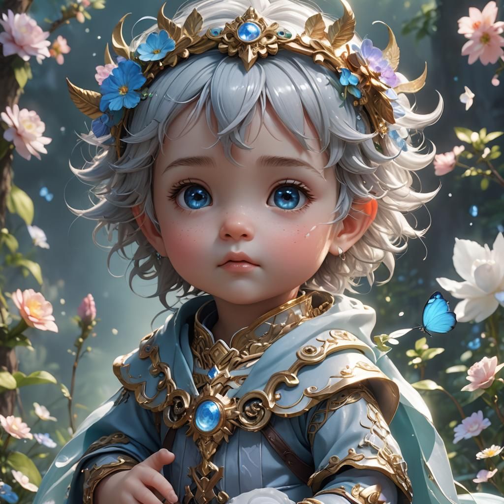 Cute Baby God in 3D Anime Art