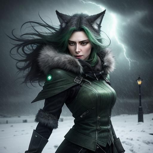 Wolf Battles Elements in High-Speed Photography