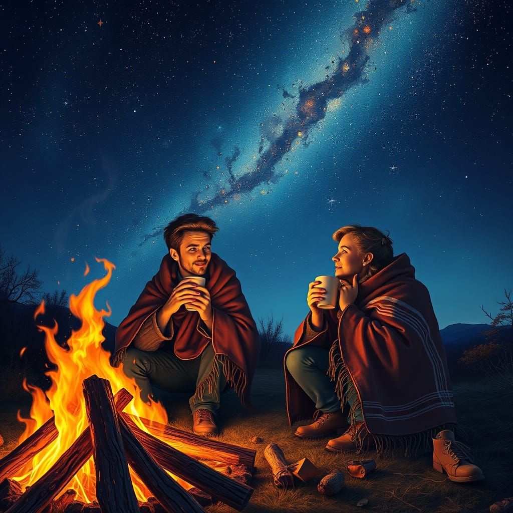 Bonfire Stargazing: Surreal Autumn Date Night