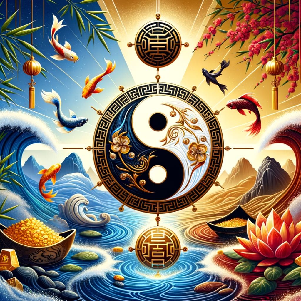 Balanced Prosperity Feng Shui Wallpaper Design with Dynamic ...