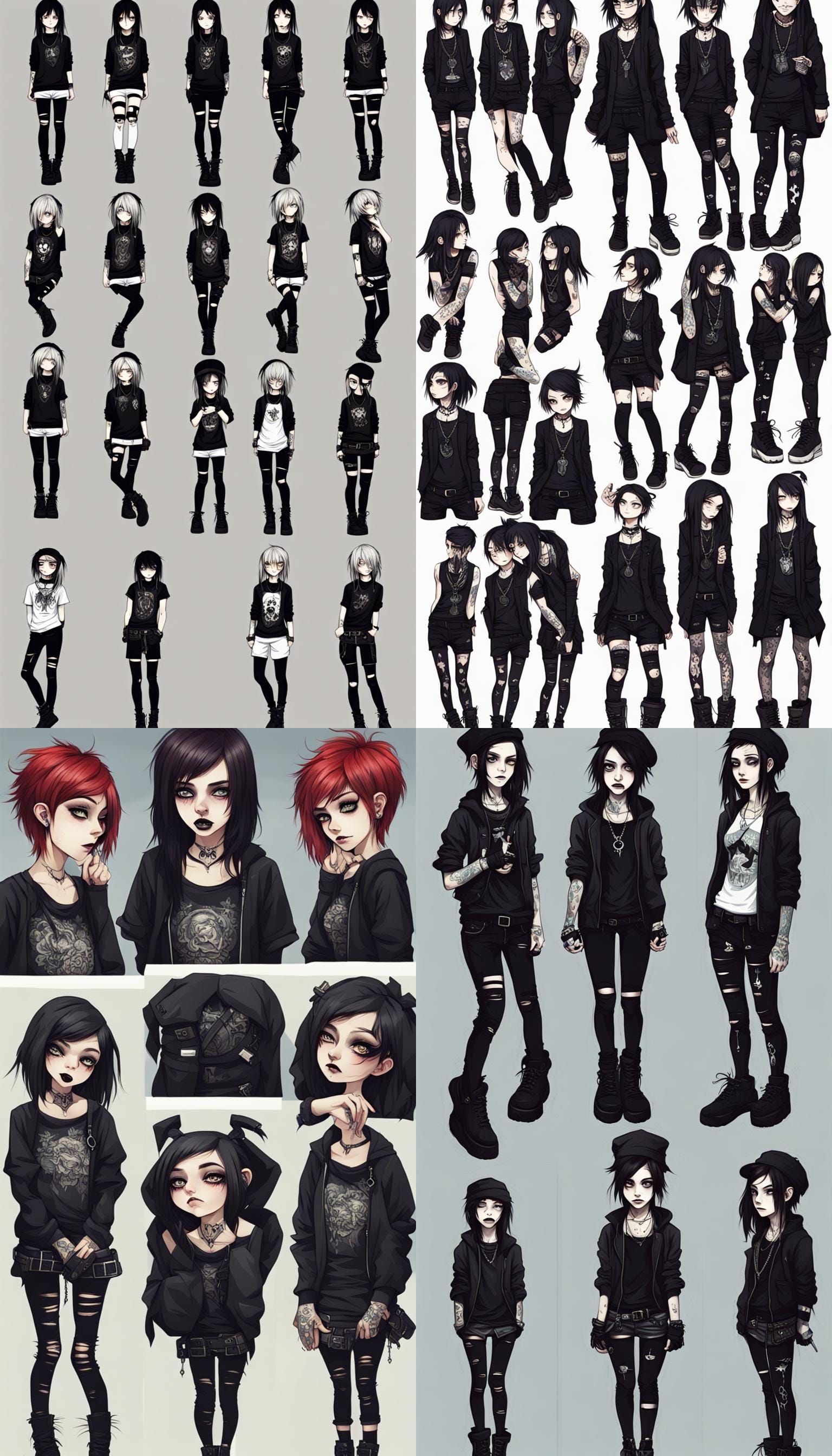 Goth Tomboy with Piercings and Tattoos