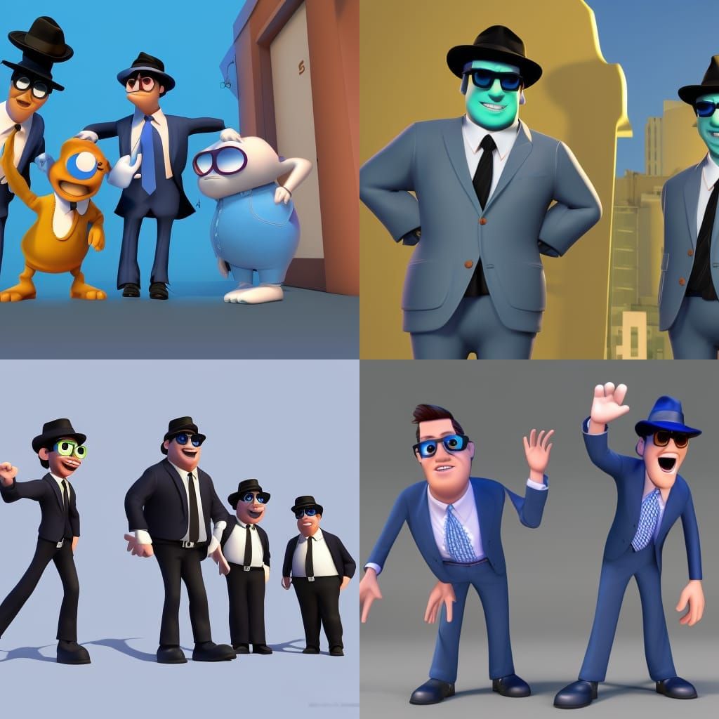The Blues Brothers: 3D Digital Art