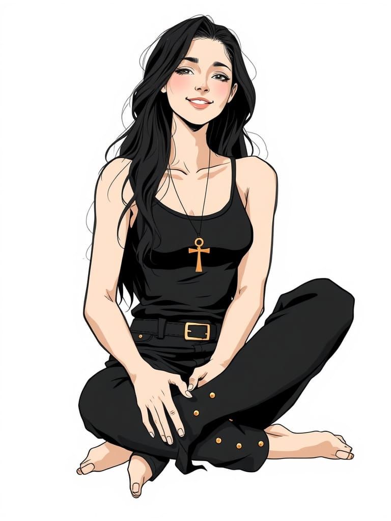 Young Woman in Serene, Dreamy Pose