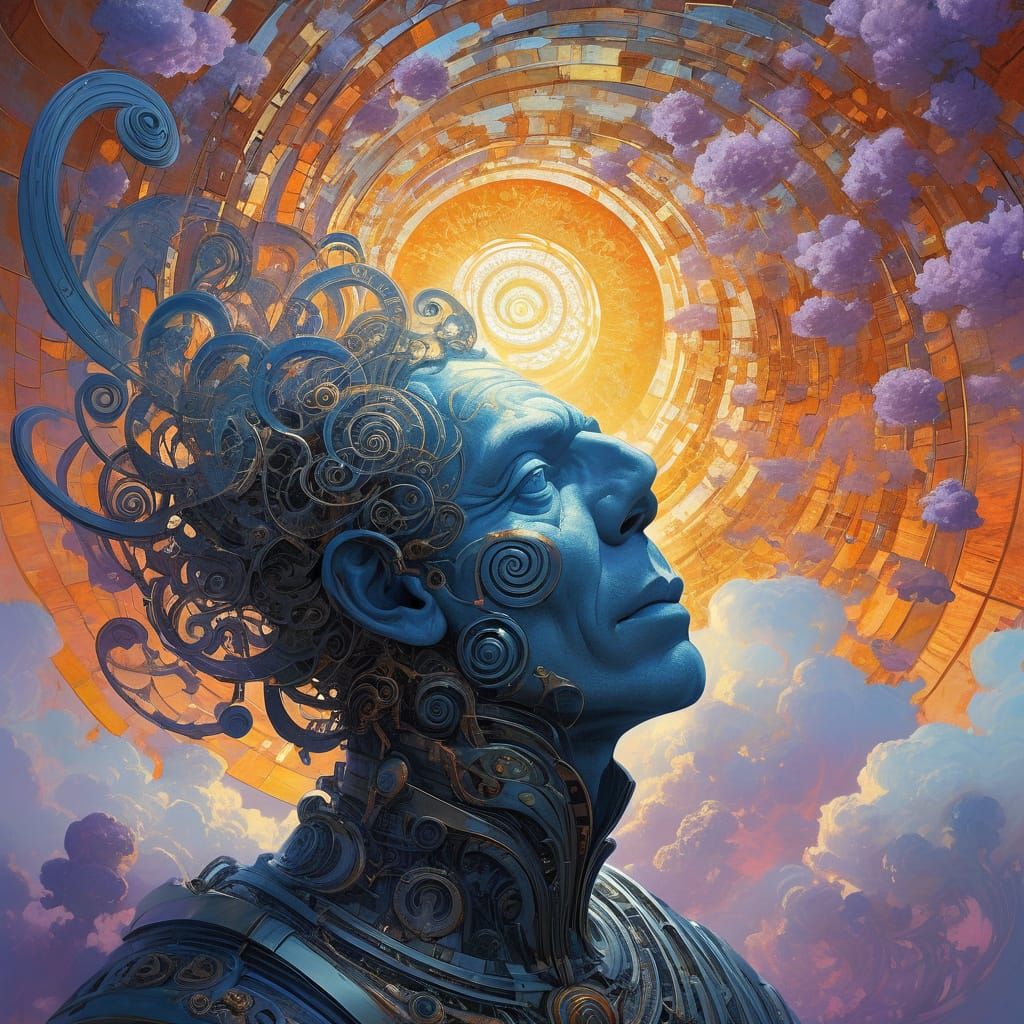 Ethereal Vortex of Infinite Spirals in Soft Focus