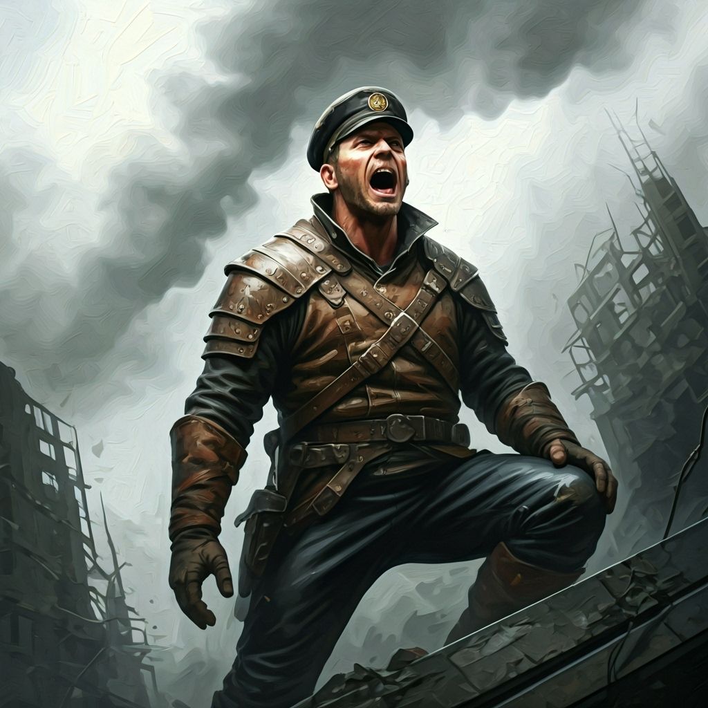 Post-Apocalyptic Captain Yelling into the Void