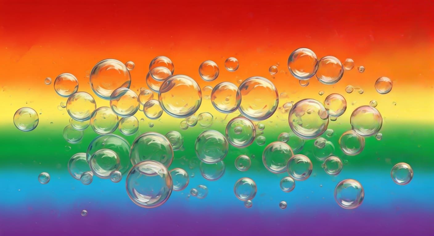 Rainbow Bubbles in Graffiti Splash Art Style