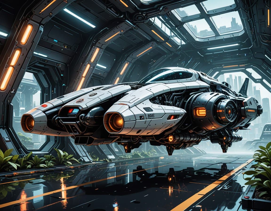 Cyberpunk Jet Racer Unites Bio-Mechanical Beauty at Futurist...