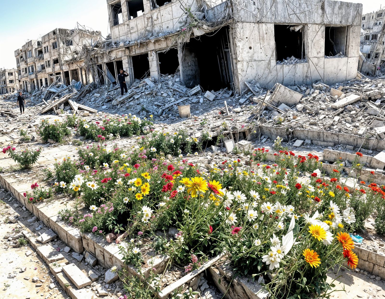 Flowers Bloom in Gaza's Devastation
