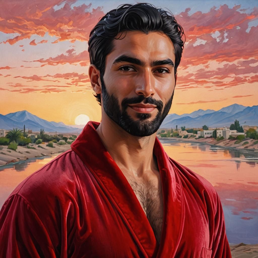 Expressionist Portrait of Man in Velvet Robe