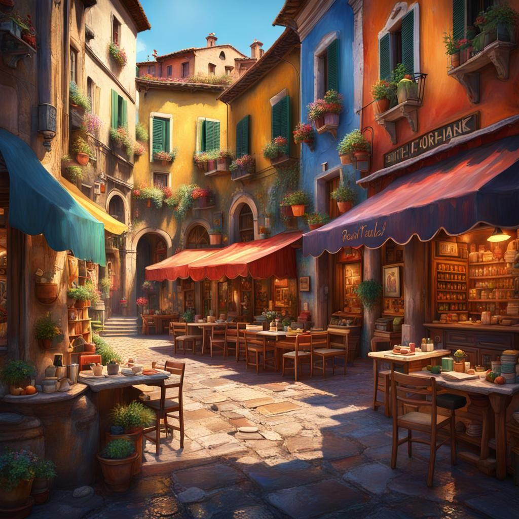 Courtyard and Cafes