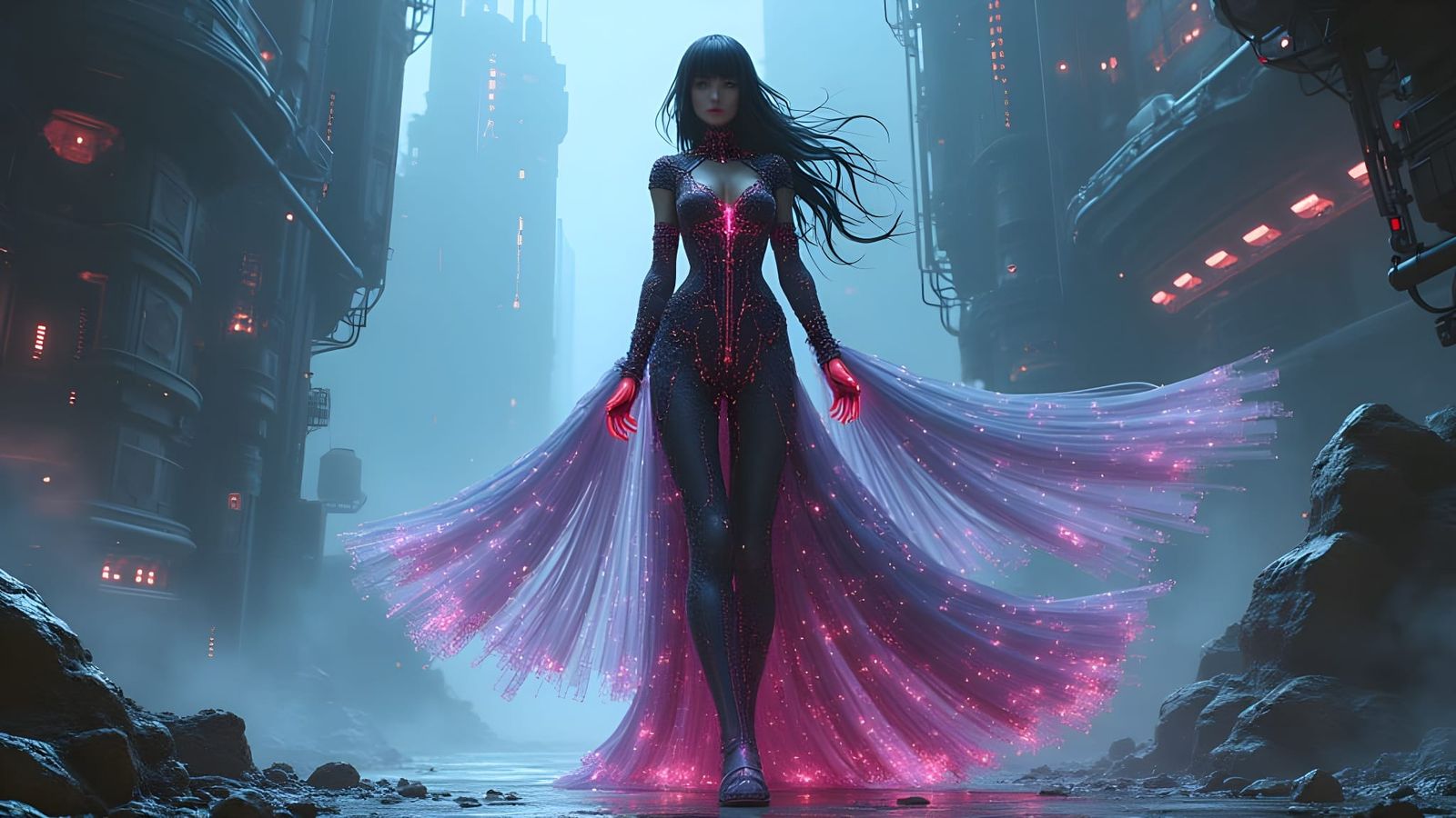 Cyberpunk Goddess Emerges From the Machine