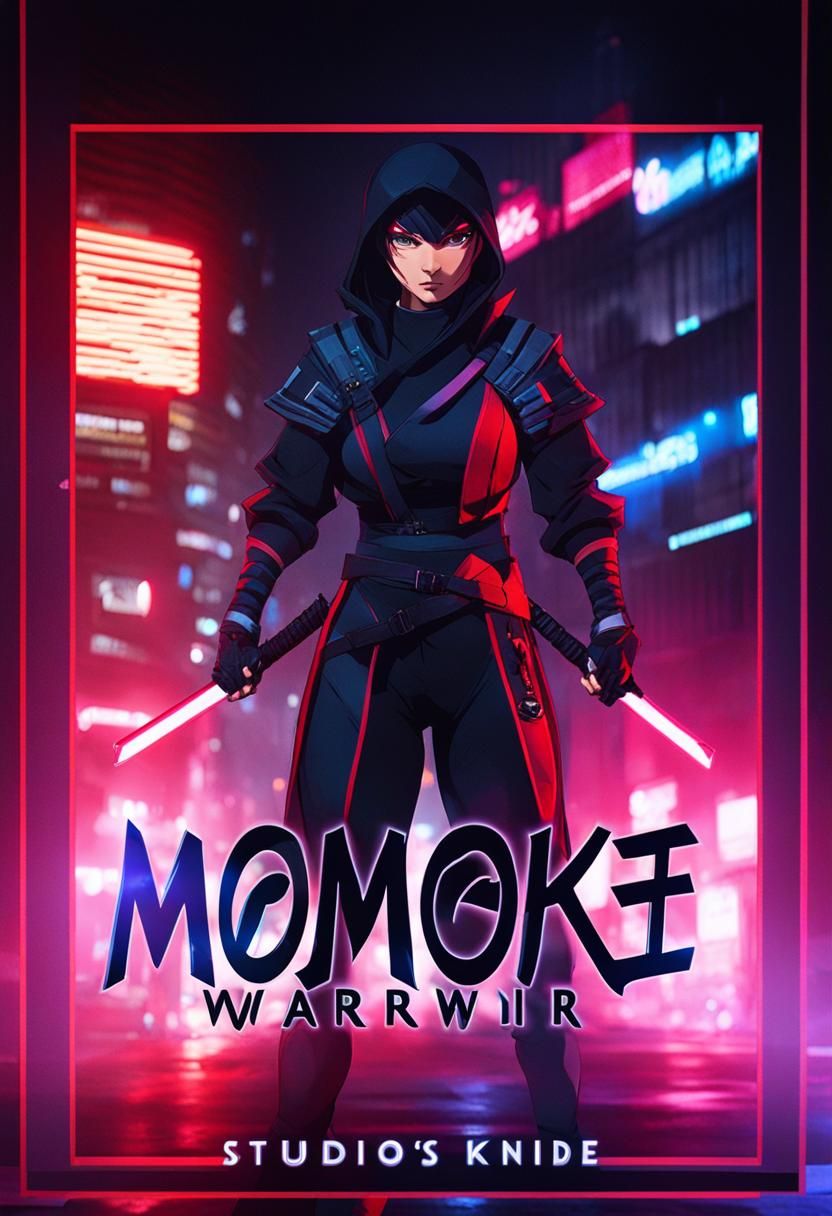 Anime Ninja Warrior in Misty City Alleyway