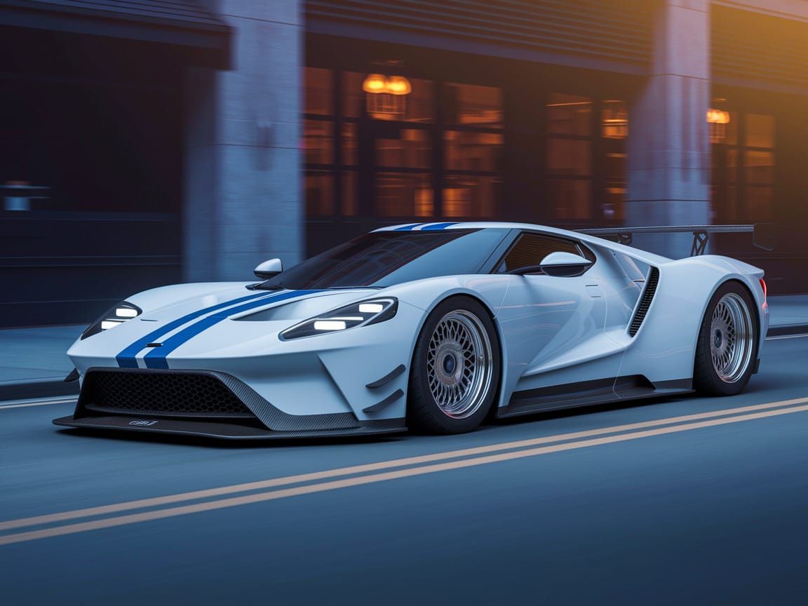 Retro-Futuristic Ford GT Speeds Through Golden San Francisco...