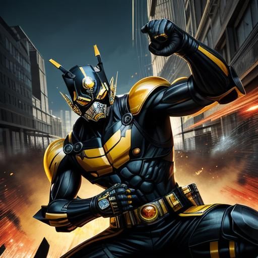 Bumblebee Kamen Rider in Manga Style