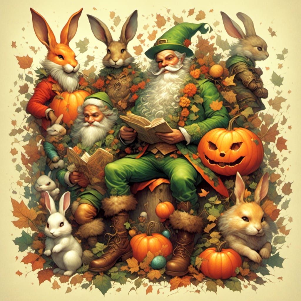 Cartoonish Holiday Figures in Vintage Style