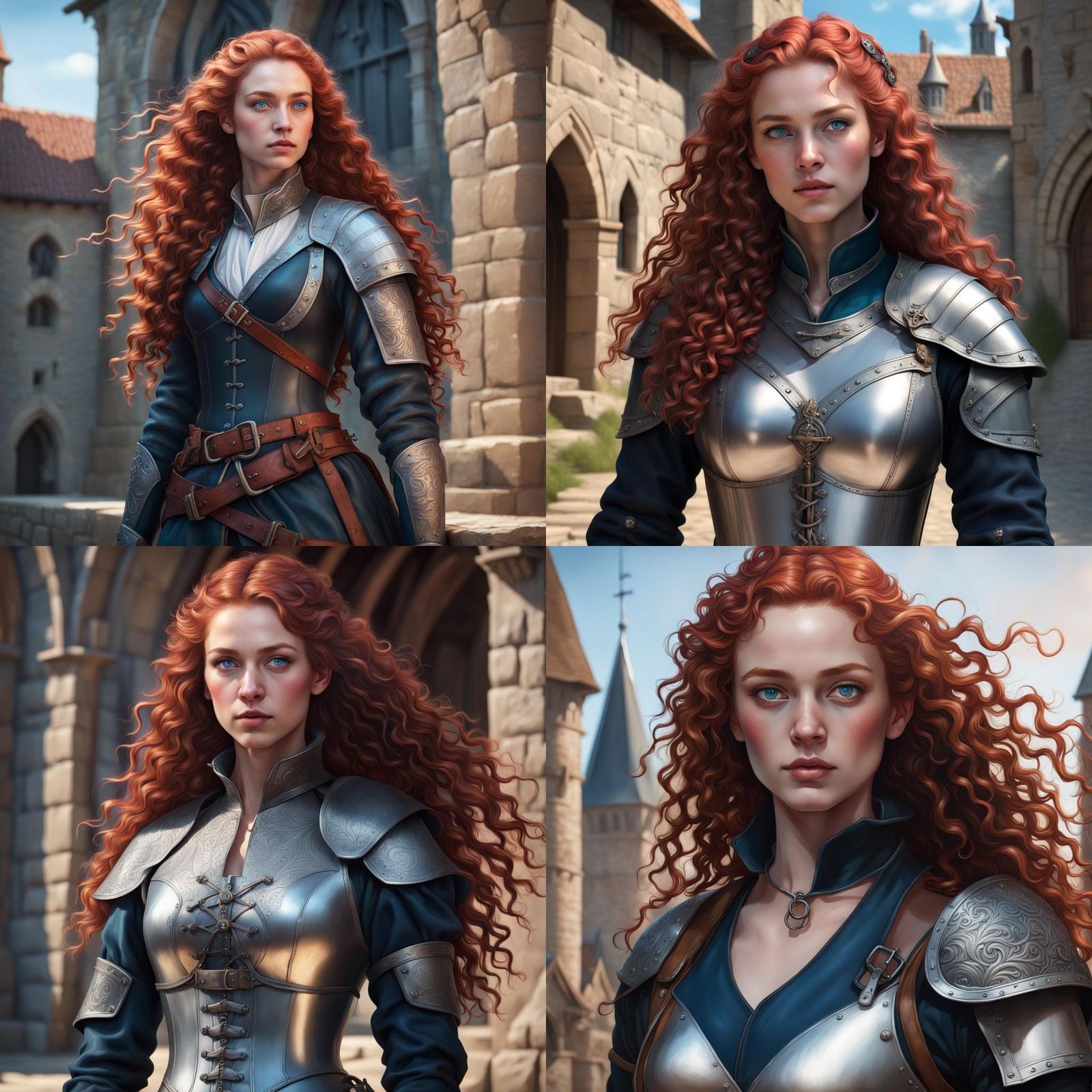 Medieval Redhead Portrait in Hyperdetailed Art Style