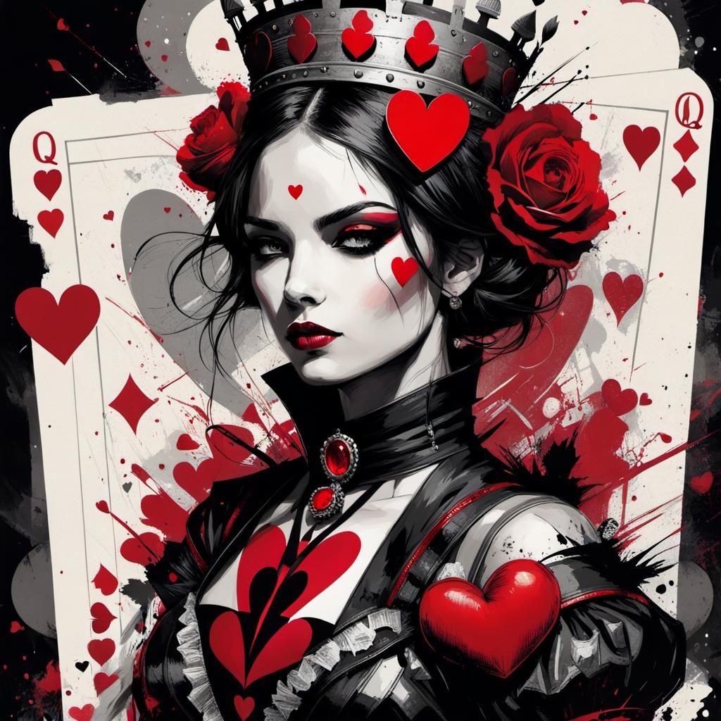 Whimsical Queen of Hearts Portrait