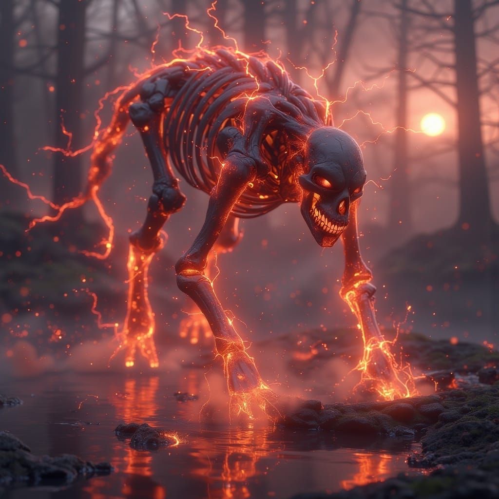 Grotesque Kandra Skeleton Stalks Crimson Lake: Grimdark Horr...