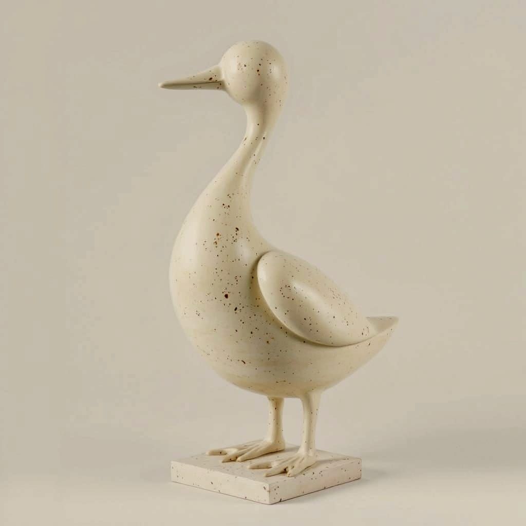 Brancusi-Inspired Geometric Duck Sculpture
