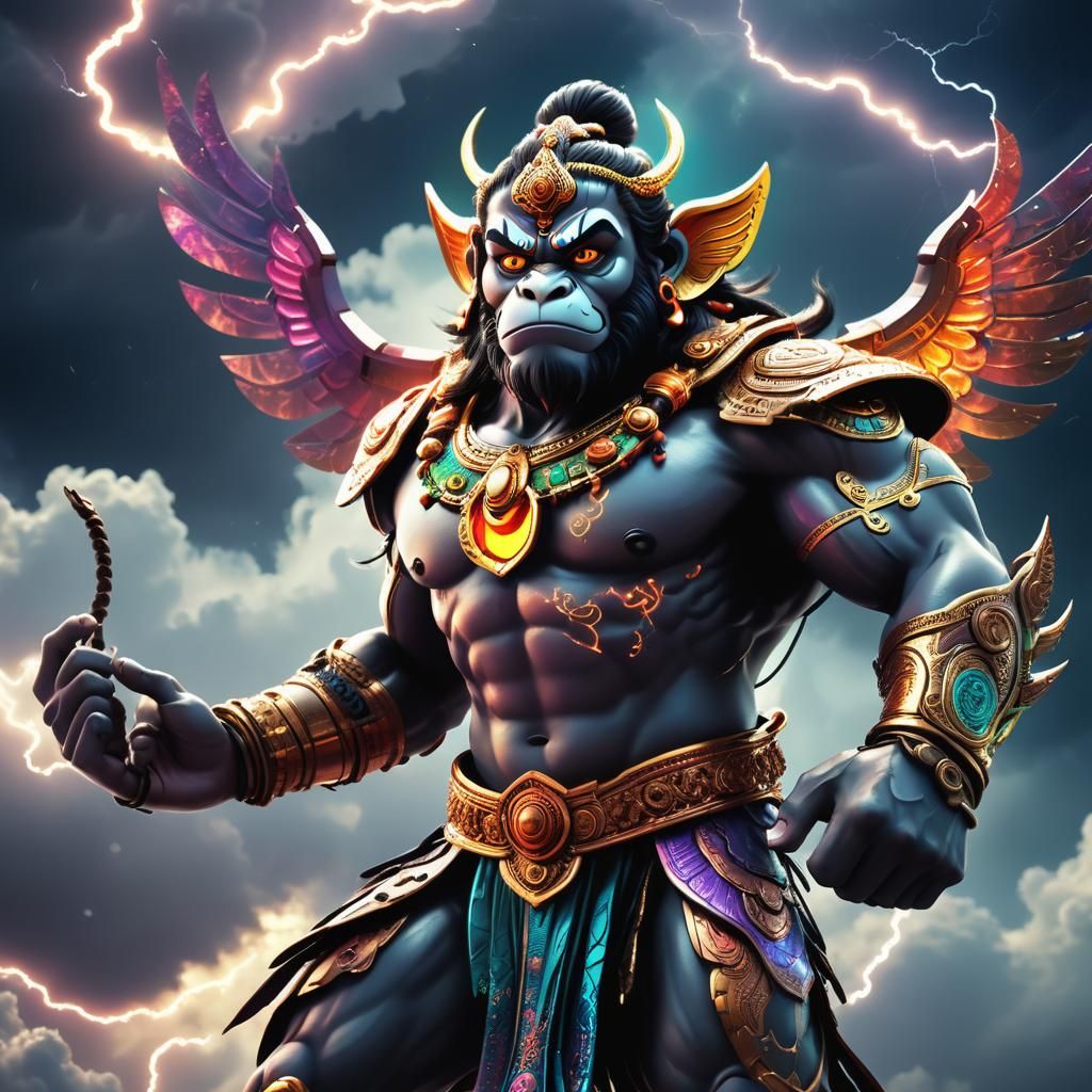 Hanuman Concept Art with Mechanical Details