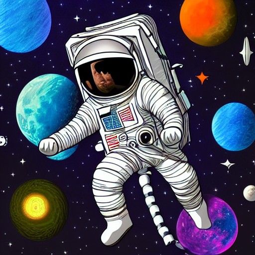 Astronaut Lost in Space: Hyperdetailed 3D Rendering