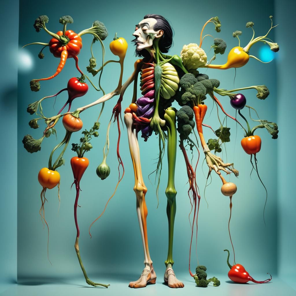 Surreal Vegetable People in a Dali Style