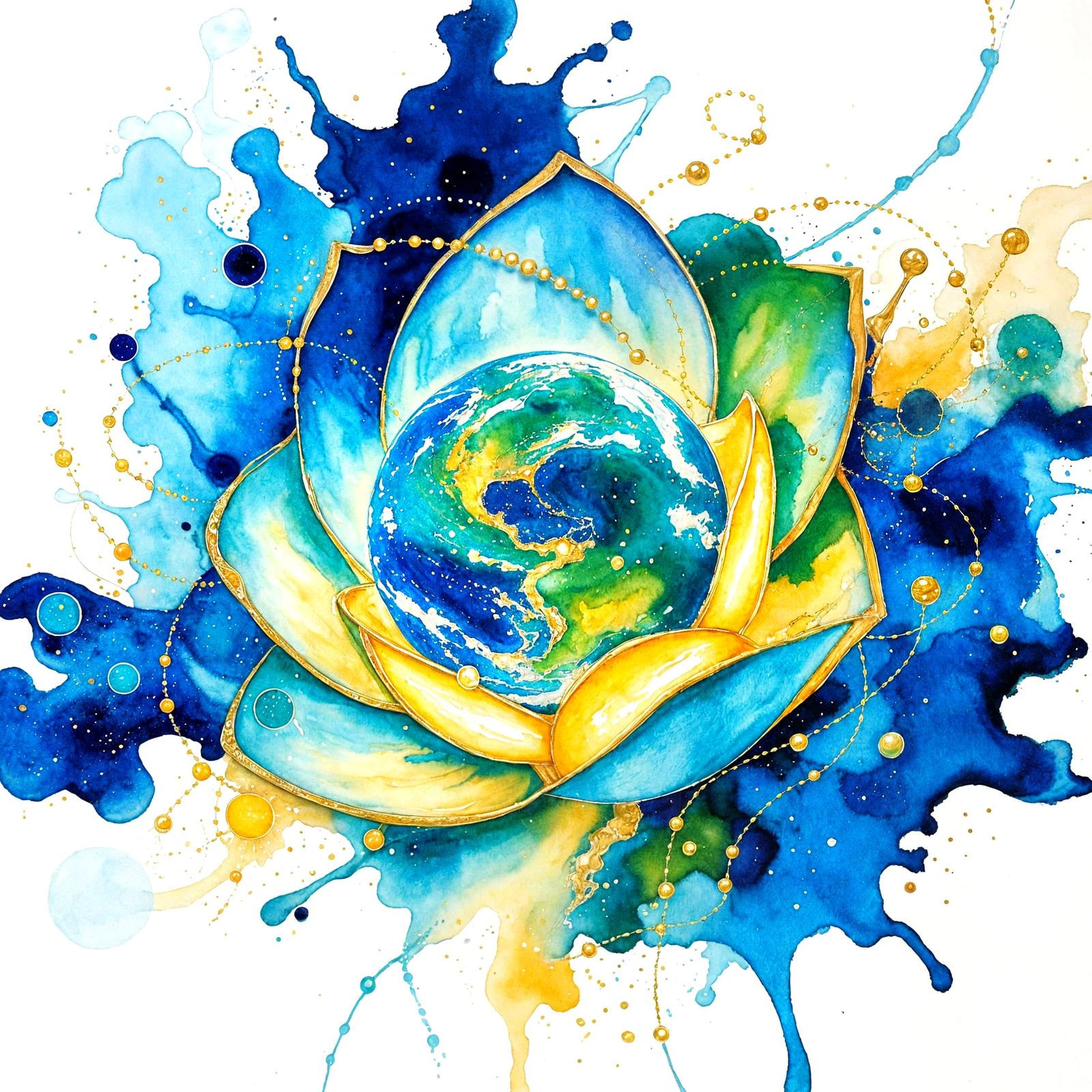 Earth in a flower / Splatter Art