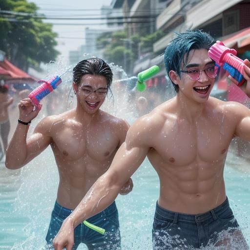 Android Hunk Celebrates Songkran Festival