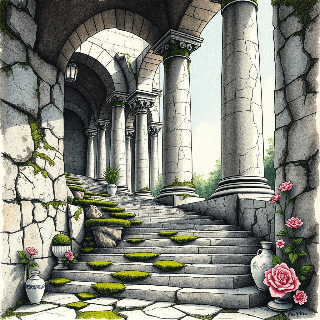 Lost Atlantis Scrapbook in Pastel Tones