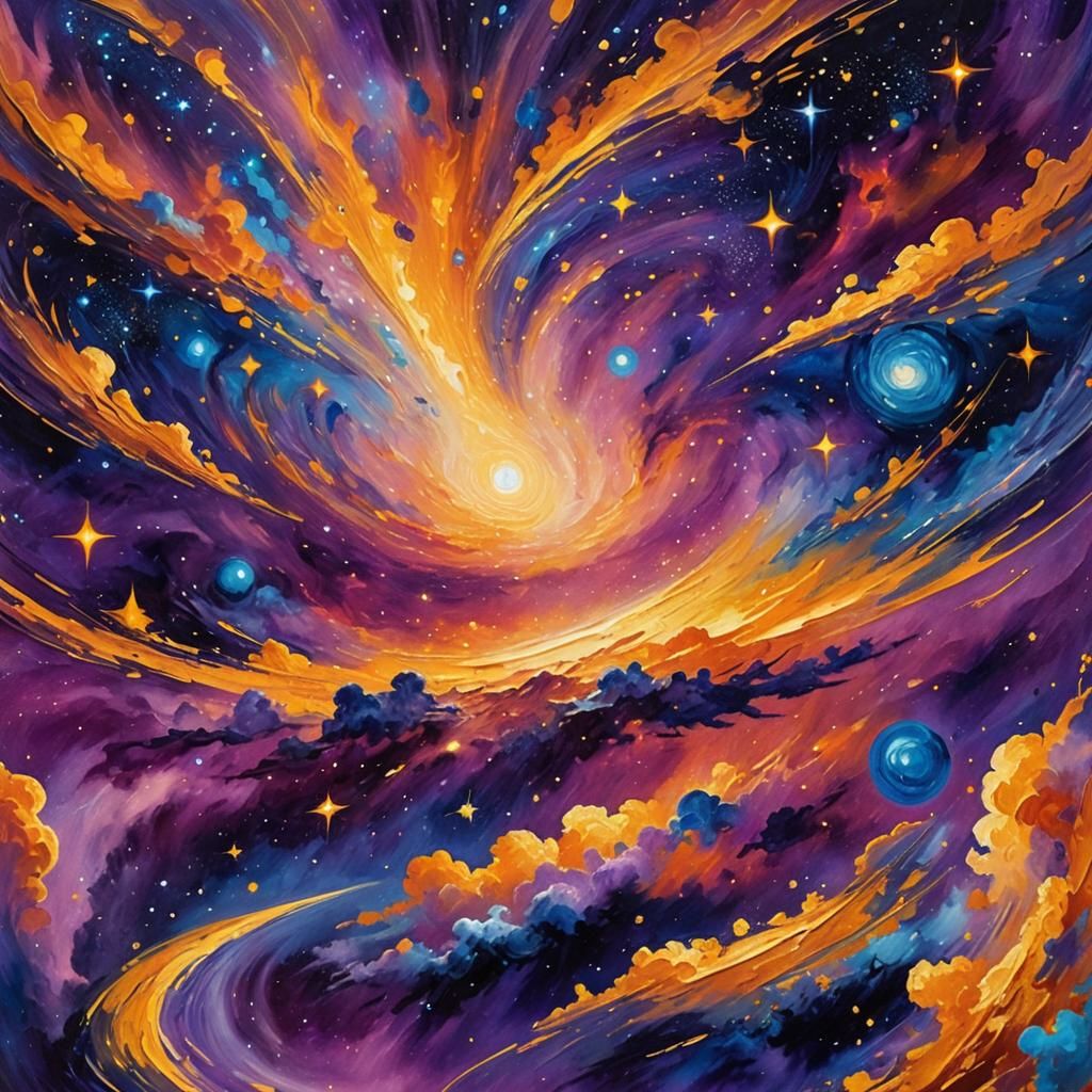 Surreal Galaxy Landscape in Fauvist Expressionism