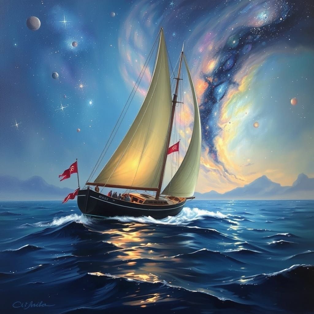 A Sailing Boat in a Cosmic Ocean