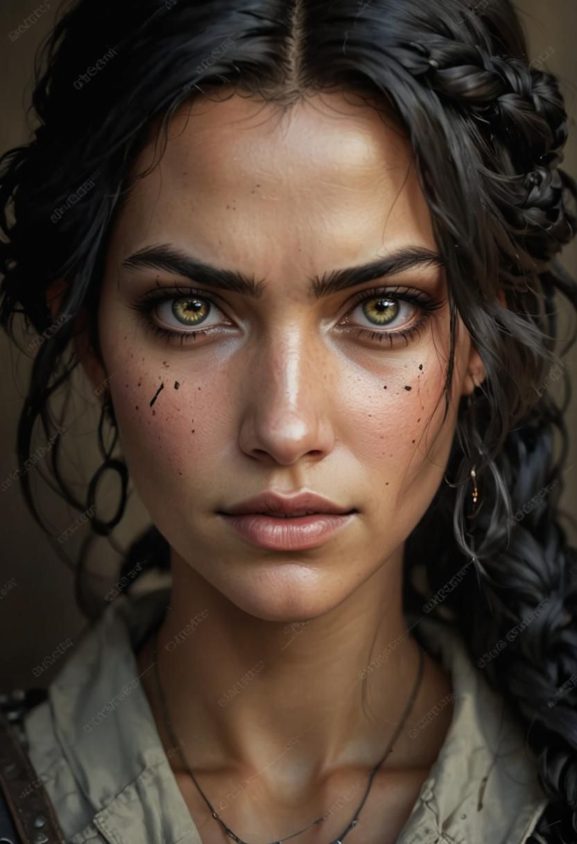 Archer Woman in Fantasy Landscape Concept Art