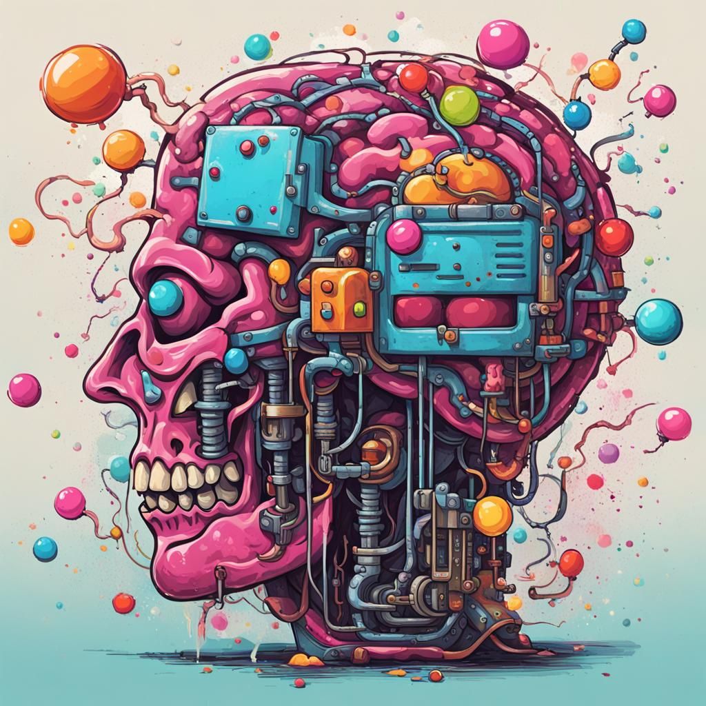 Abstract Robotic Frenzy: A Psychedelic Vision