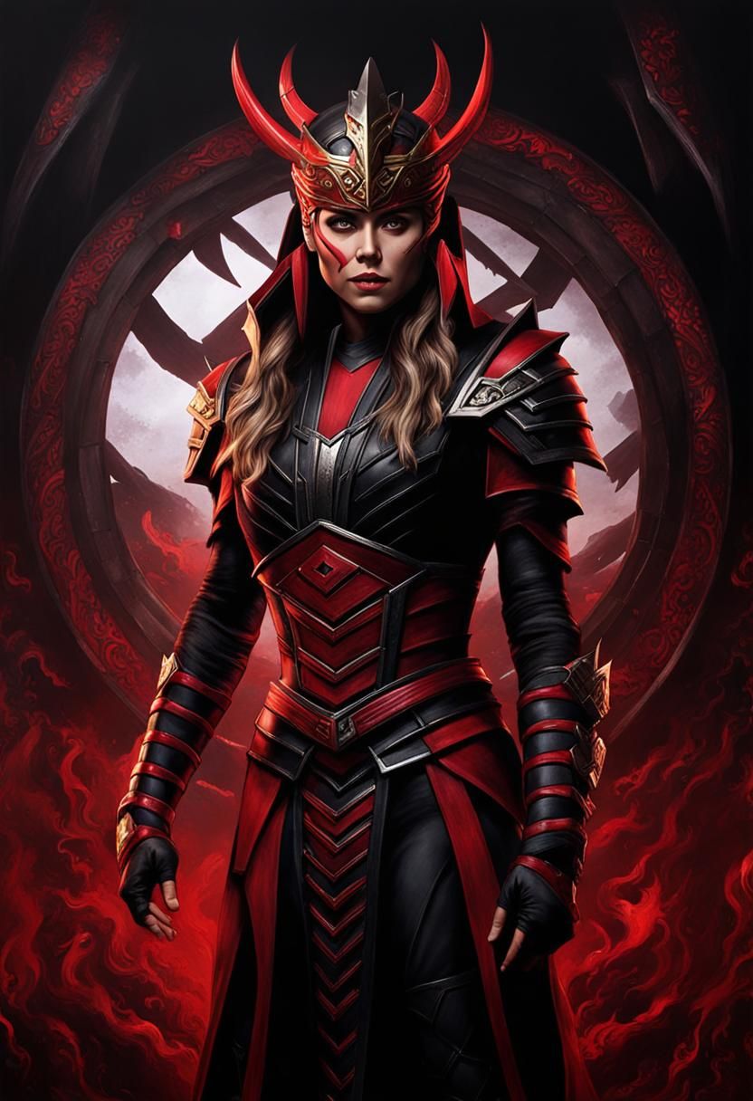 Skarlet from Mortal Kombat in Red Ninja Garb