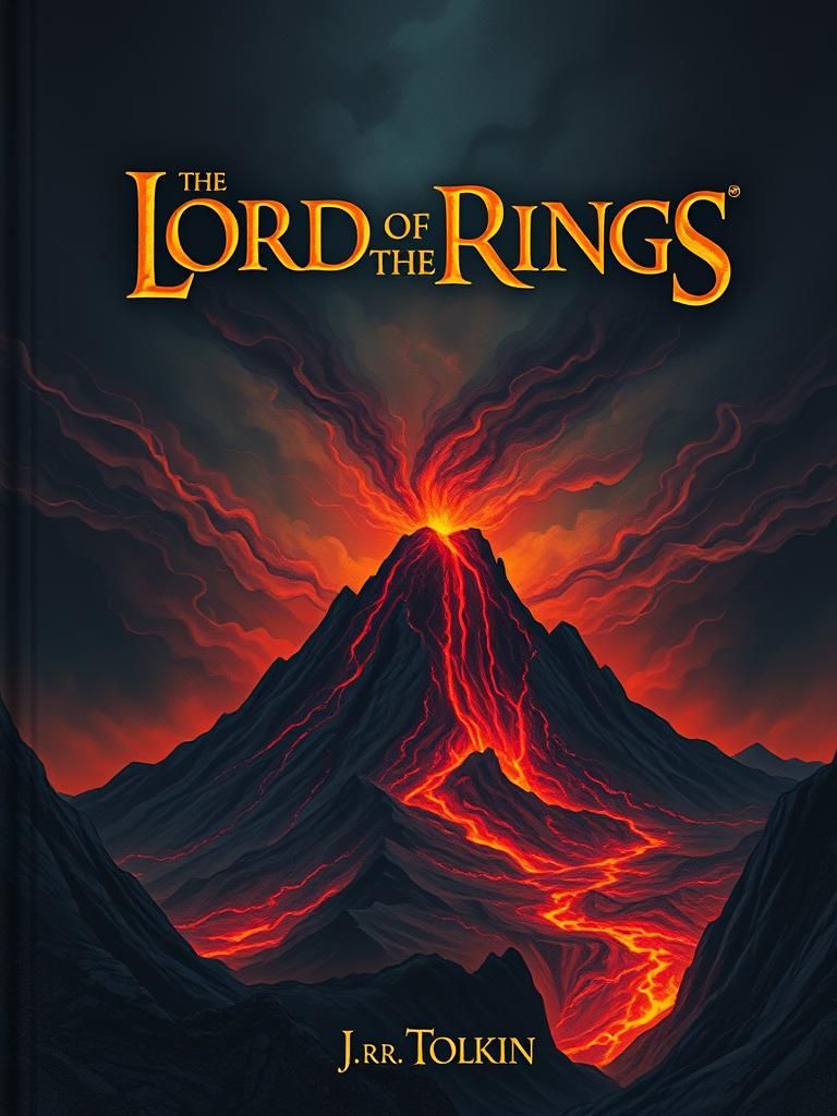 Lord of the Rings Book Cover in Dark Fantasy Style